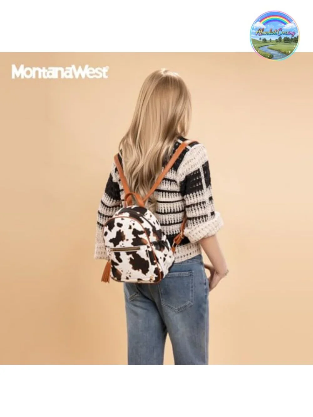 Faux Leather Mini Backpack Purse with Tassel Anti Theft Laptop